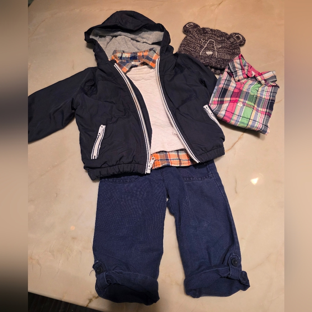 Gymboree Boy Mix & Match Outfit Hat Windbreaker Pants Shirts Sweater 18-24